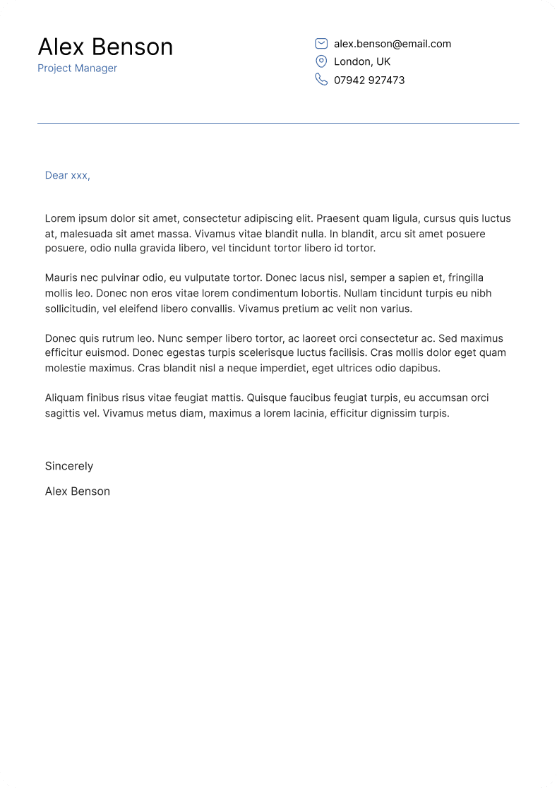 Cover Letter 5